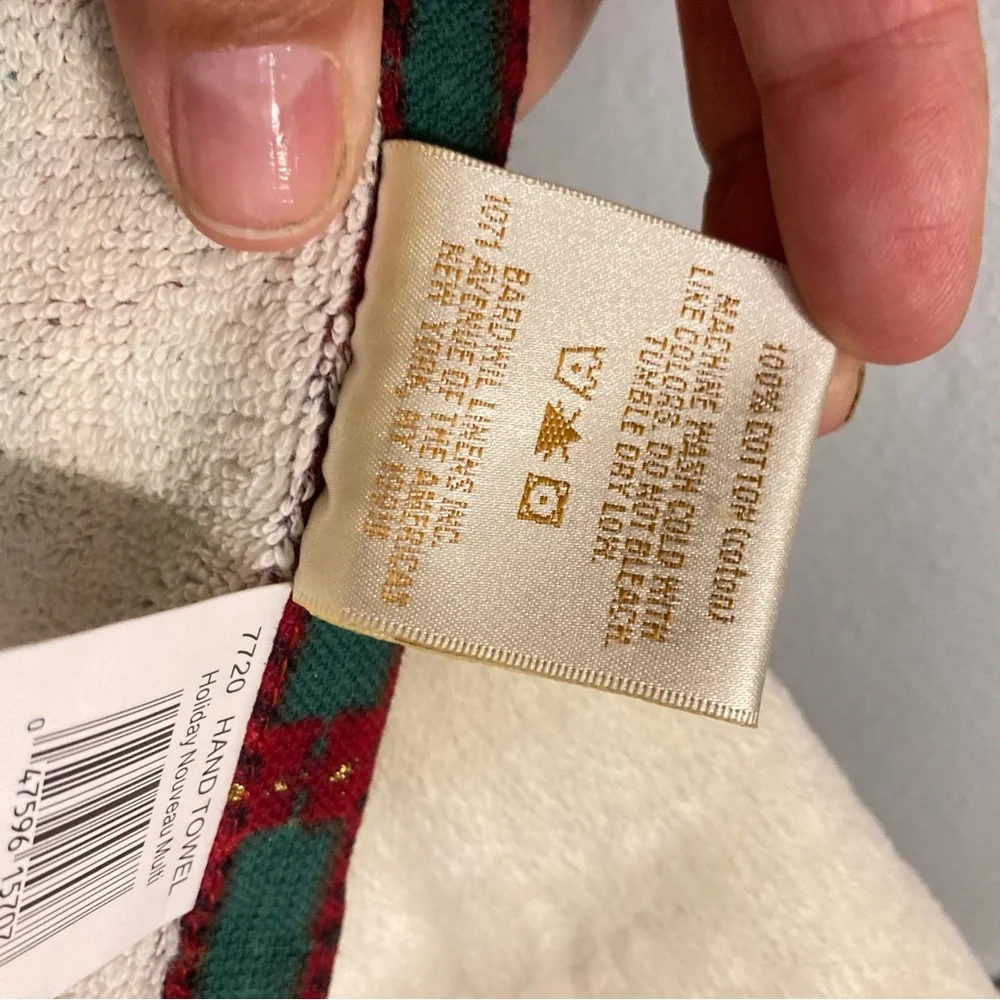 LENOX Holiday Nouveau Fingertip and Hand Towel NEW Set of 2